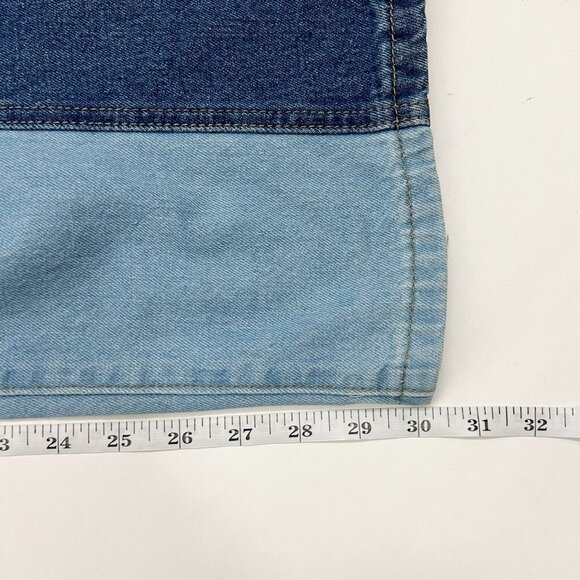 Nasty Gal Collection Jeans Two Tone Denim Mom Jeans. Light/Dark Blue. Size 10 - Picture 11 of 16